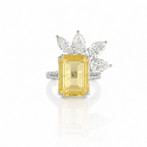 Yellow Sapphire Marquise & Pear Diamond Ring