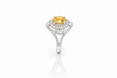 Yellow Sapphire Halo Statement Ring