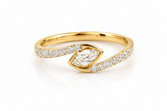 Twisted Marquise Pavé Diamond Ring