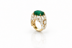 Emerald Bloom Diamond Statement Ring