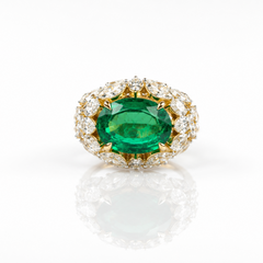 Emerald Bloom Diamond Statement Ring