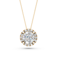 Aurreva Celeste Halo Pendant – Round 2.3 ctw