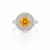 Yellow Sapphire Halo Statement Ring
