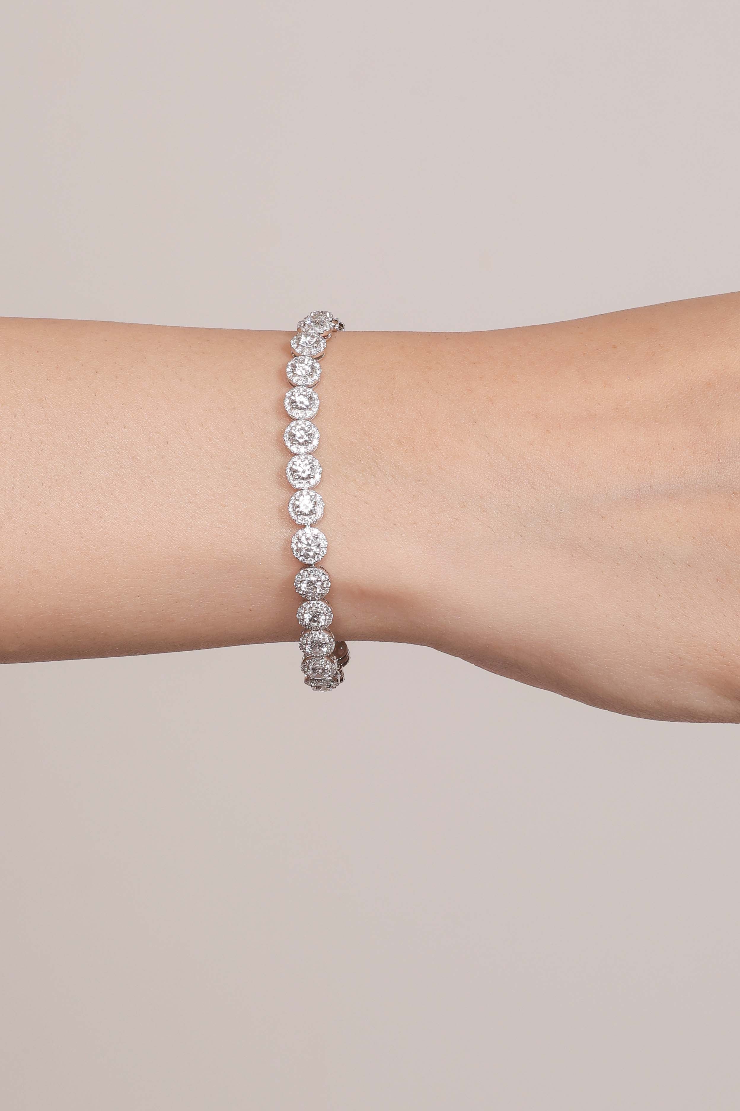 Halo Radiant Diamond Bracelet