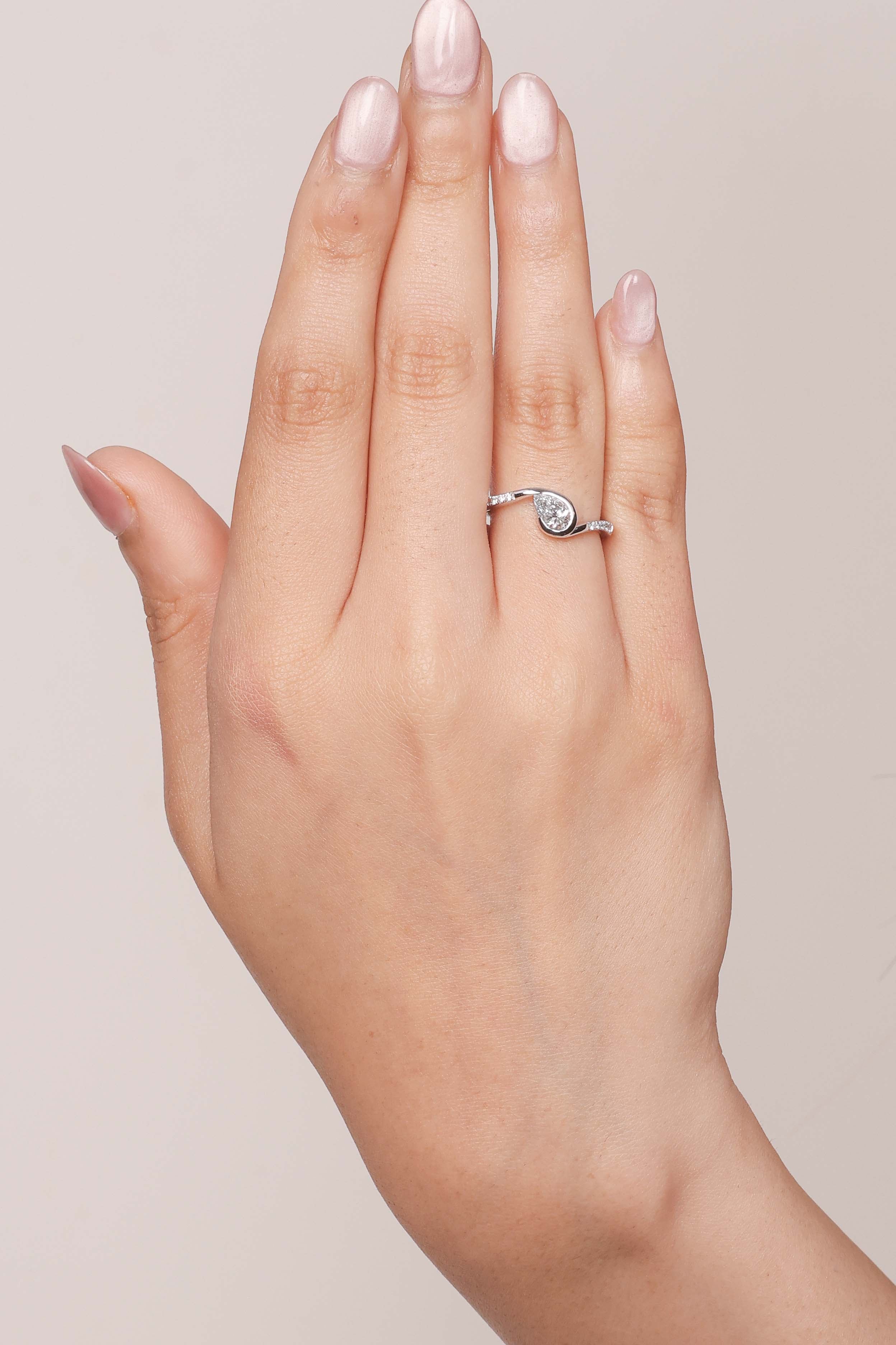 Pear Twist Ring