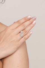 Twin Floral Diamond Open Ring