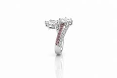 Rhodolite Toi et Moi Diamond Ring