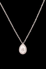 Aurreva Teardrop Halo Luxe Pendant – Pear 1.25 ctw