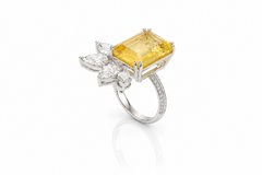 Yellow Sapphire Marquise & Pear Diamond Ring