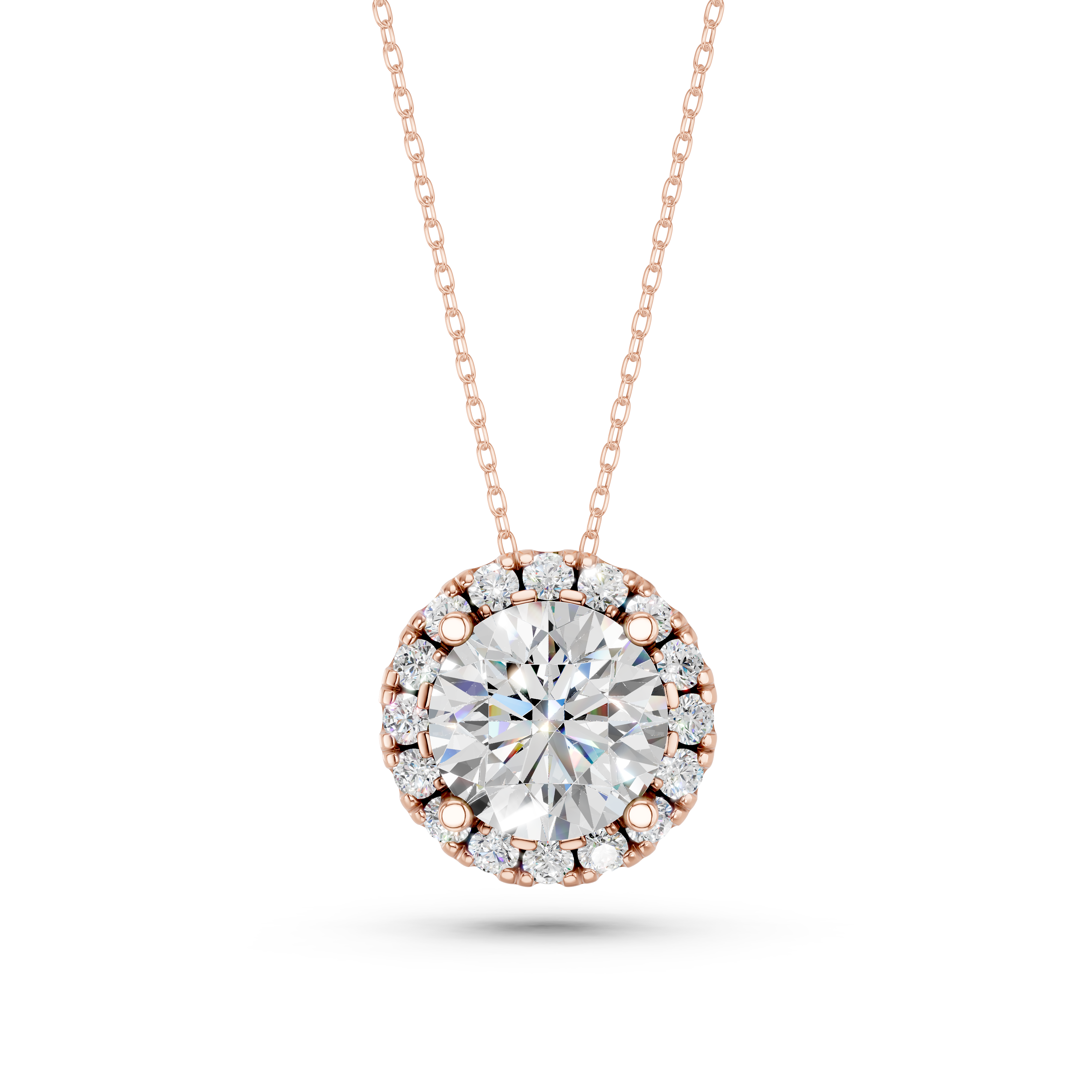 Aurreva Celeste Halo Pendant – Round 2.3 ctw