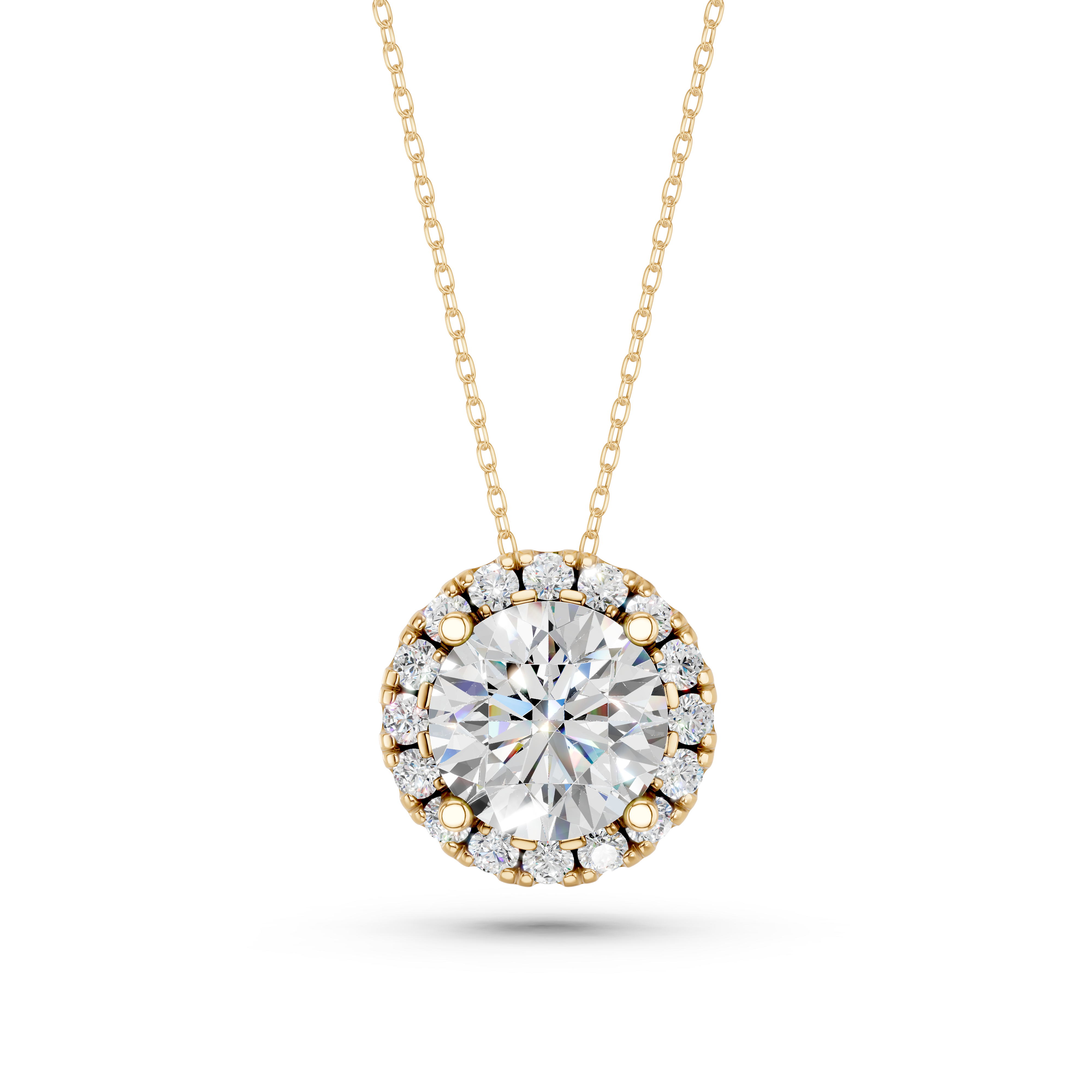 Aurreva Celeste Halo Pendant – Round 2.3 ctw