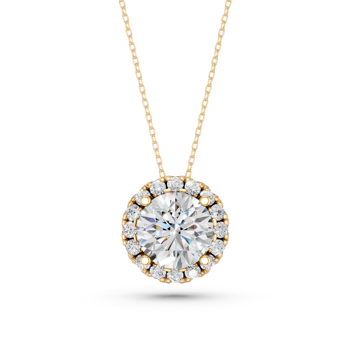 Aurreva Celeste Halo Pendant – Round 2.3 ctw