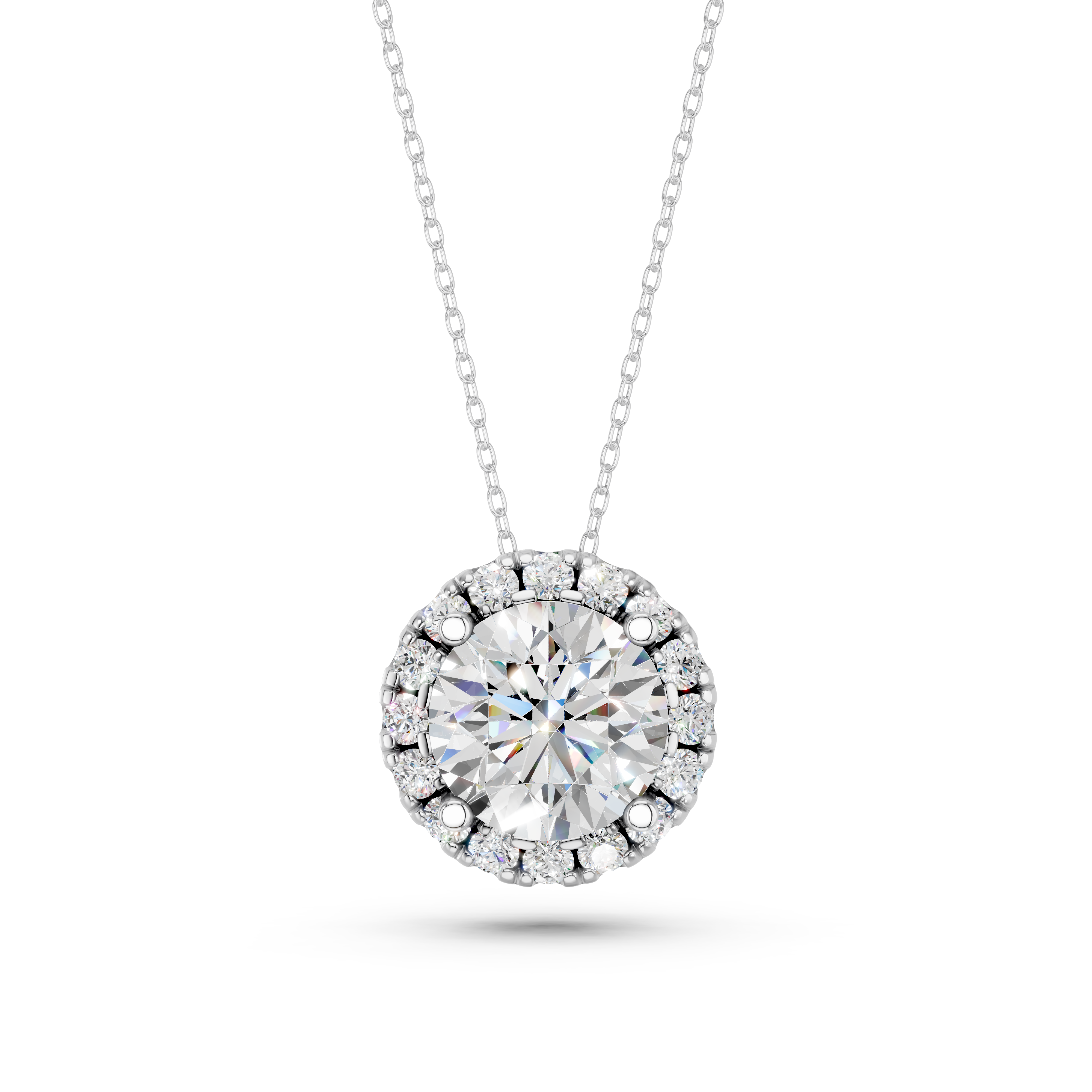 Aurreva Celeste Halo Pendant – Round 2.3 ctw