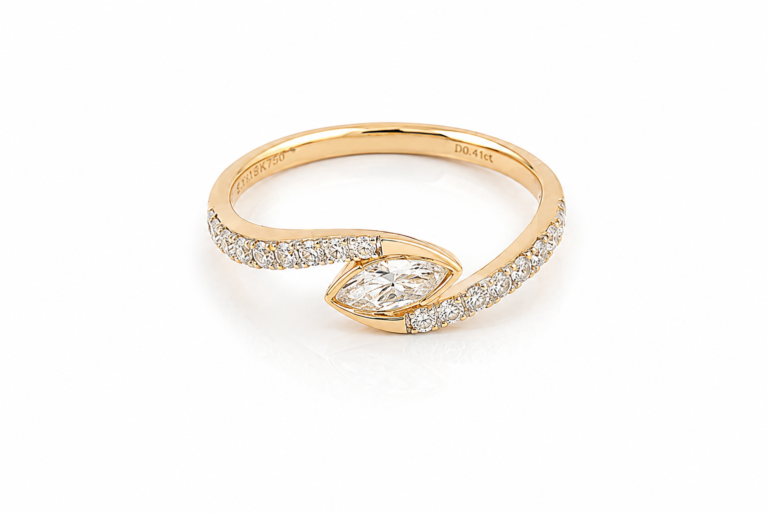 Twisted Marquise Pavé Diamond Ring