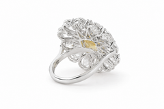 Yellow Sapphire Pear Halo Ring