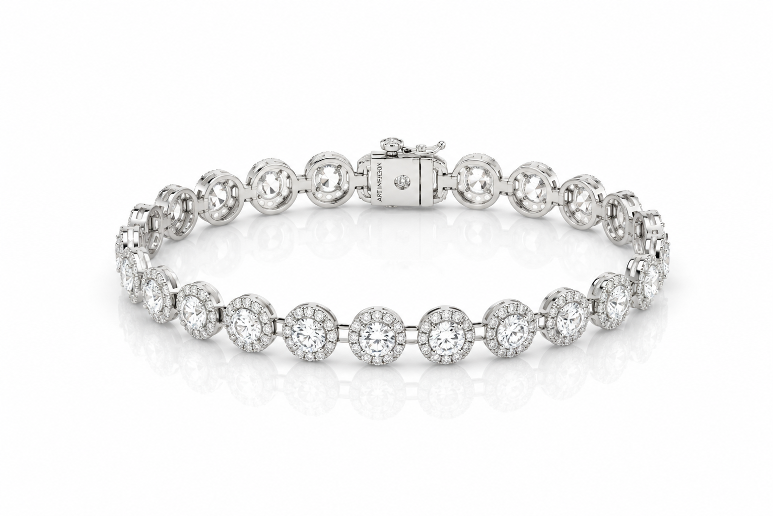 Halo Radiant Diamond Bracelet