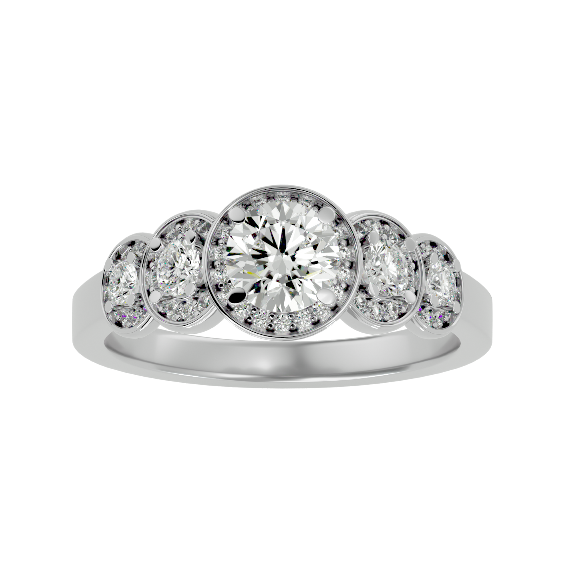 Princess Diamond Halo Ring