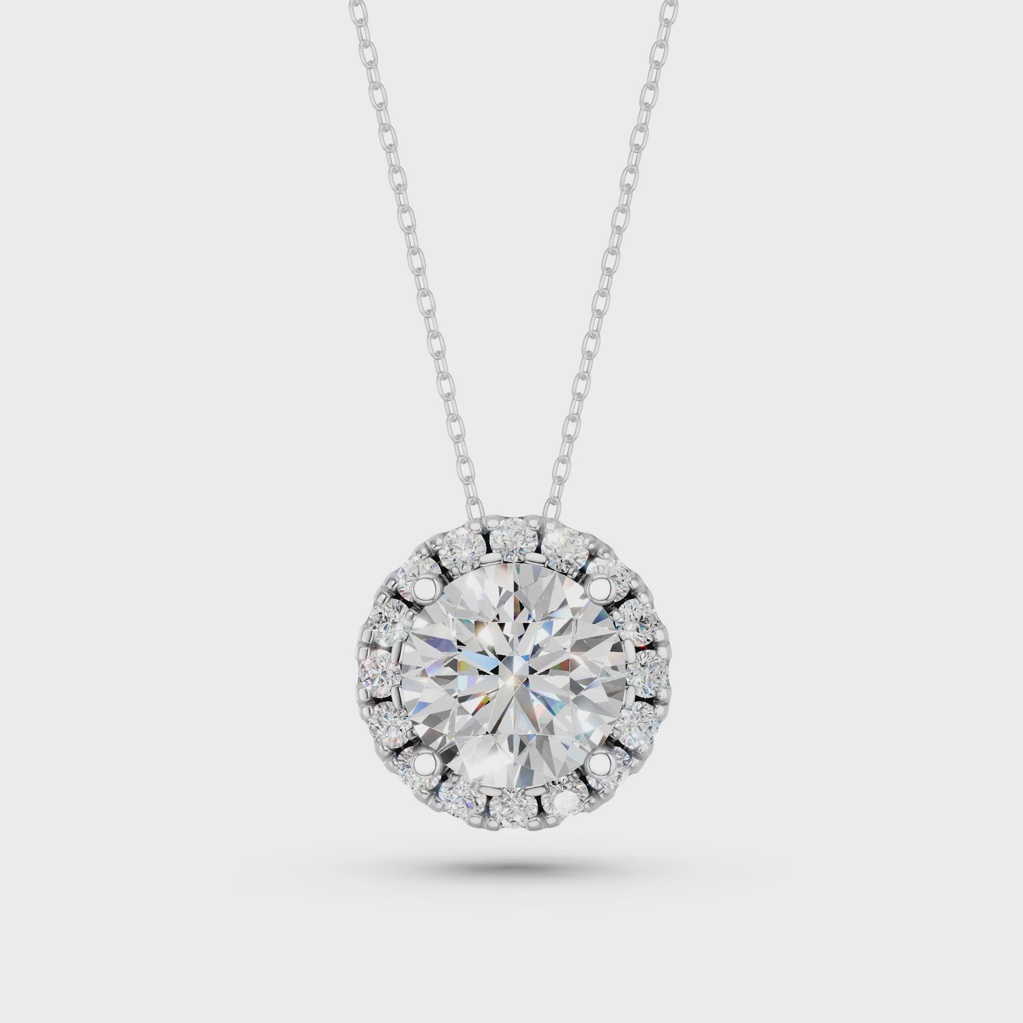 Aurreva Celeste Halo Pendant – Round 2.3 ctw