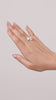Golden Toi et Moi Halo Diamond Ring